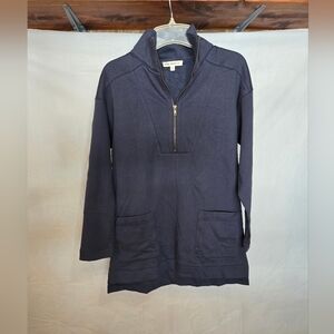Indigo Thread Women's Navy Half-Zip Tunic